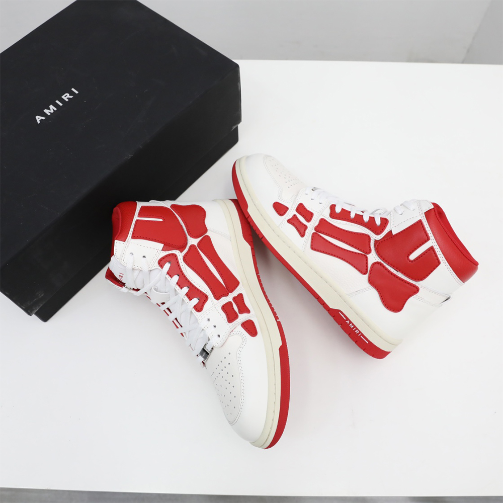 Amiri Skel-Top Hi Sneaker Red/White - FashionPlug