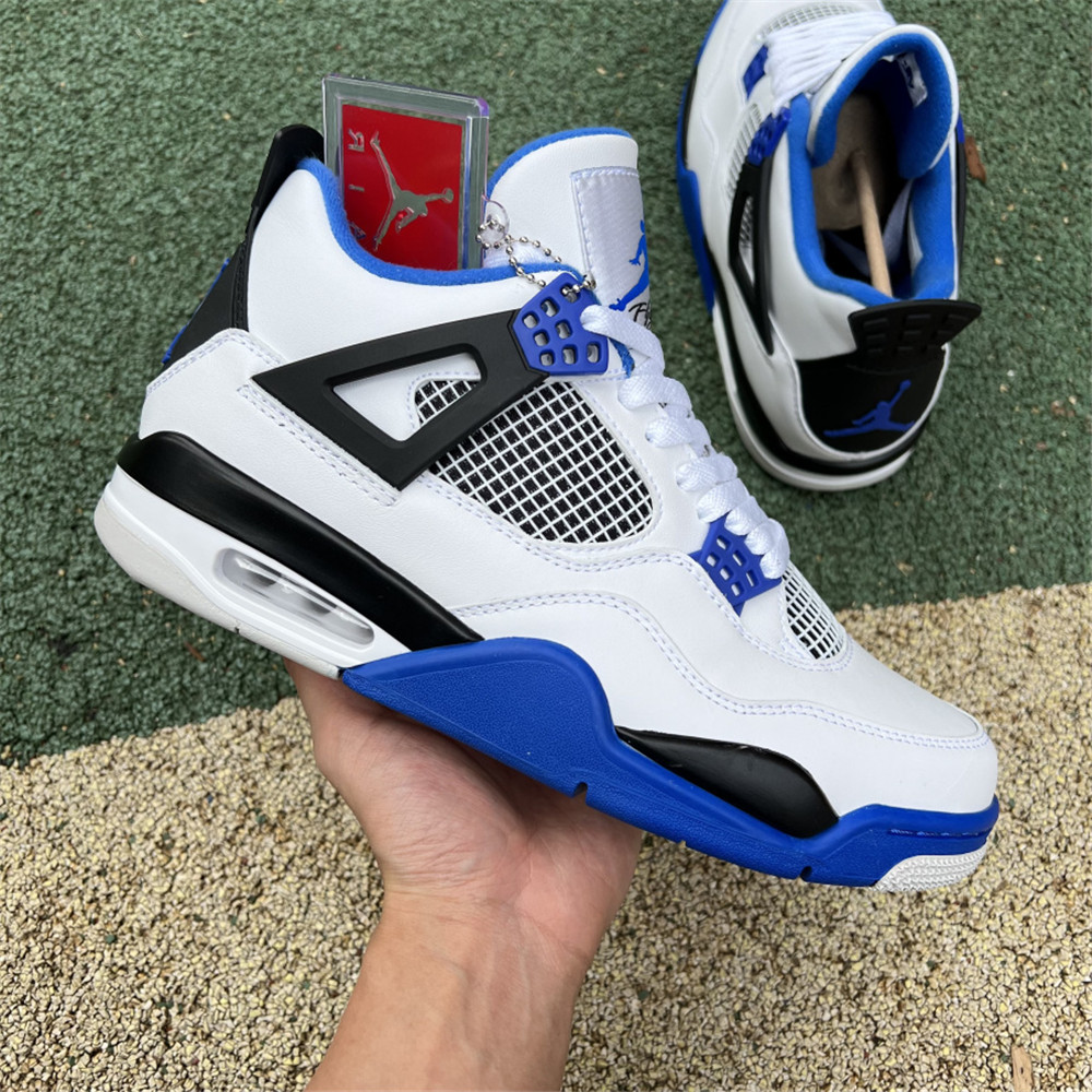 Nike Air Jordan 4 Retro White Motorsports Sneaker - FashionPlug