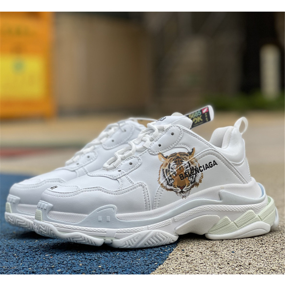 Balenciaga Triple S x Gucci Tiger Print Sneaker In White - FashionPlug
