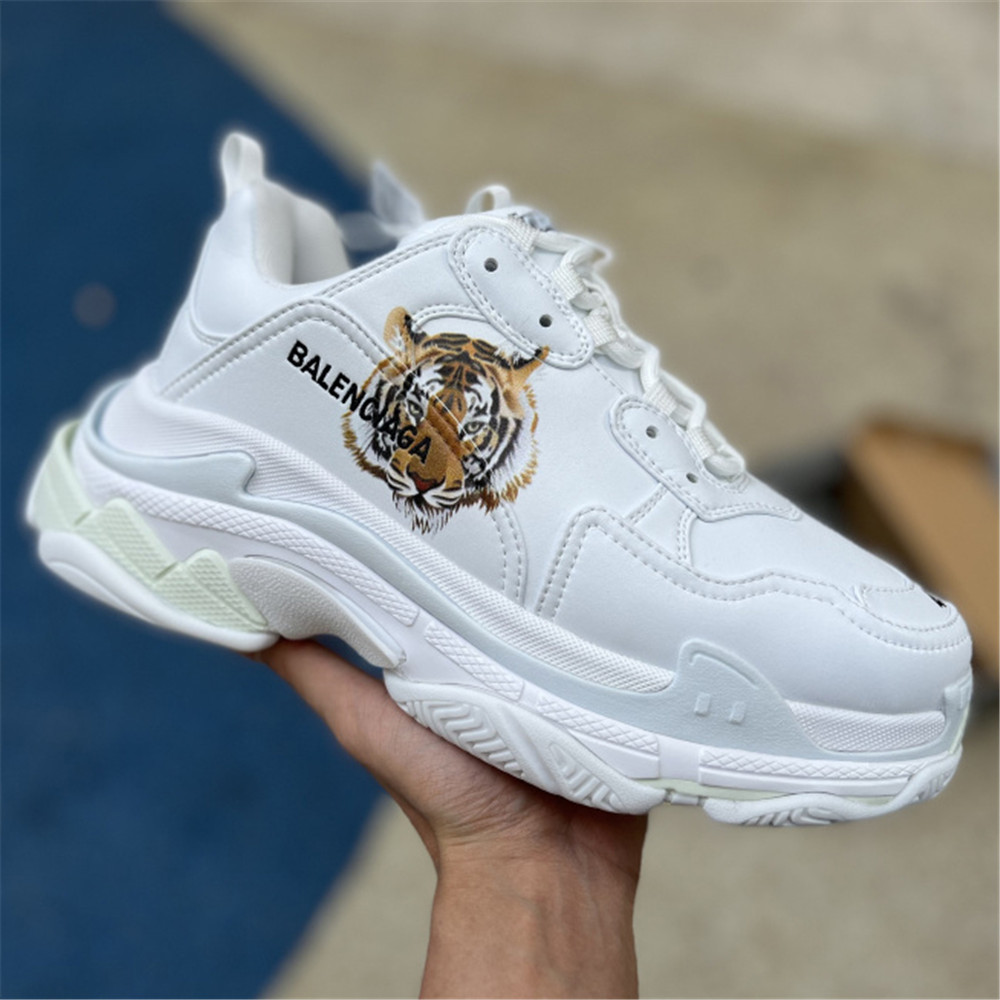 Balenciaga Triple S x Gucci Tiger Print Sneaker In White - FashionPlug