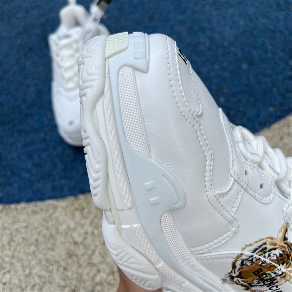 Balenciaga Triple S x Gucci Tiger Print Sneaker In White - FashionPlug