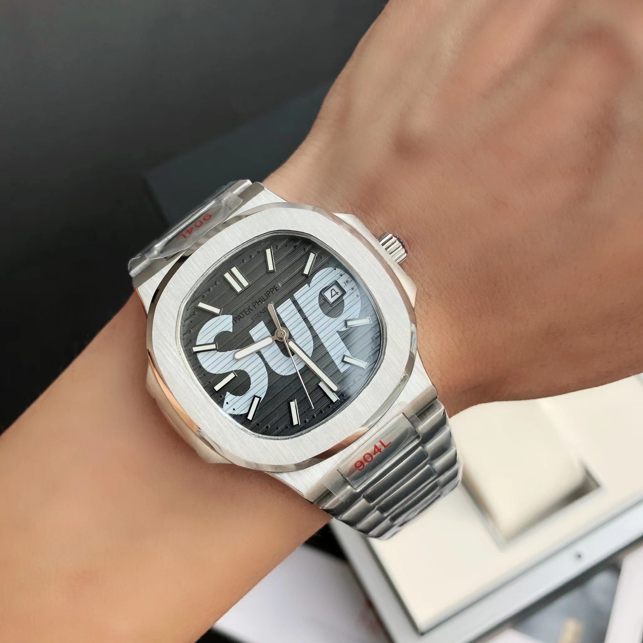 Patek Philipps Sa X Supreme Watch - FashionPlug