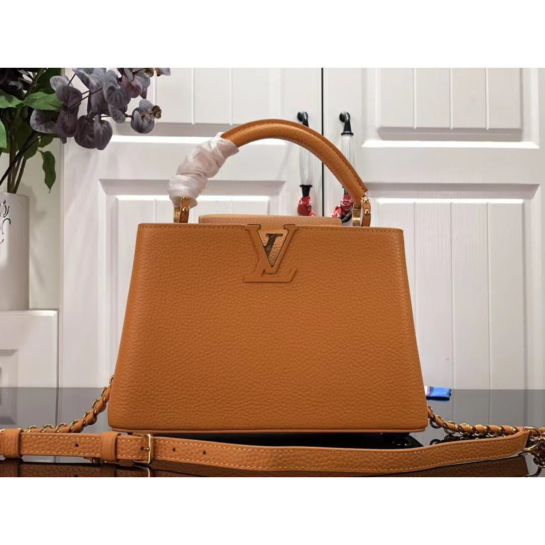 Louis Vuitton Capucines Handbag In Brown（27 x 18 x 9cm） - FashionPlug