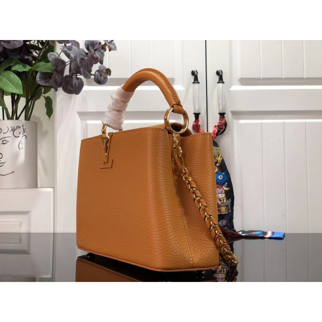 Louis Vuitton Capucines Handbag In Brown（27 x 18 x 9cm） - FashionPlug