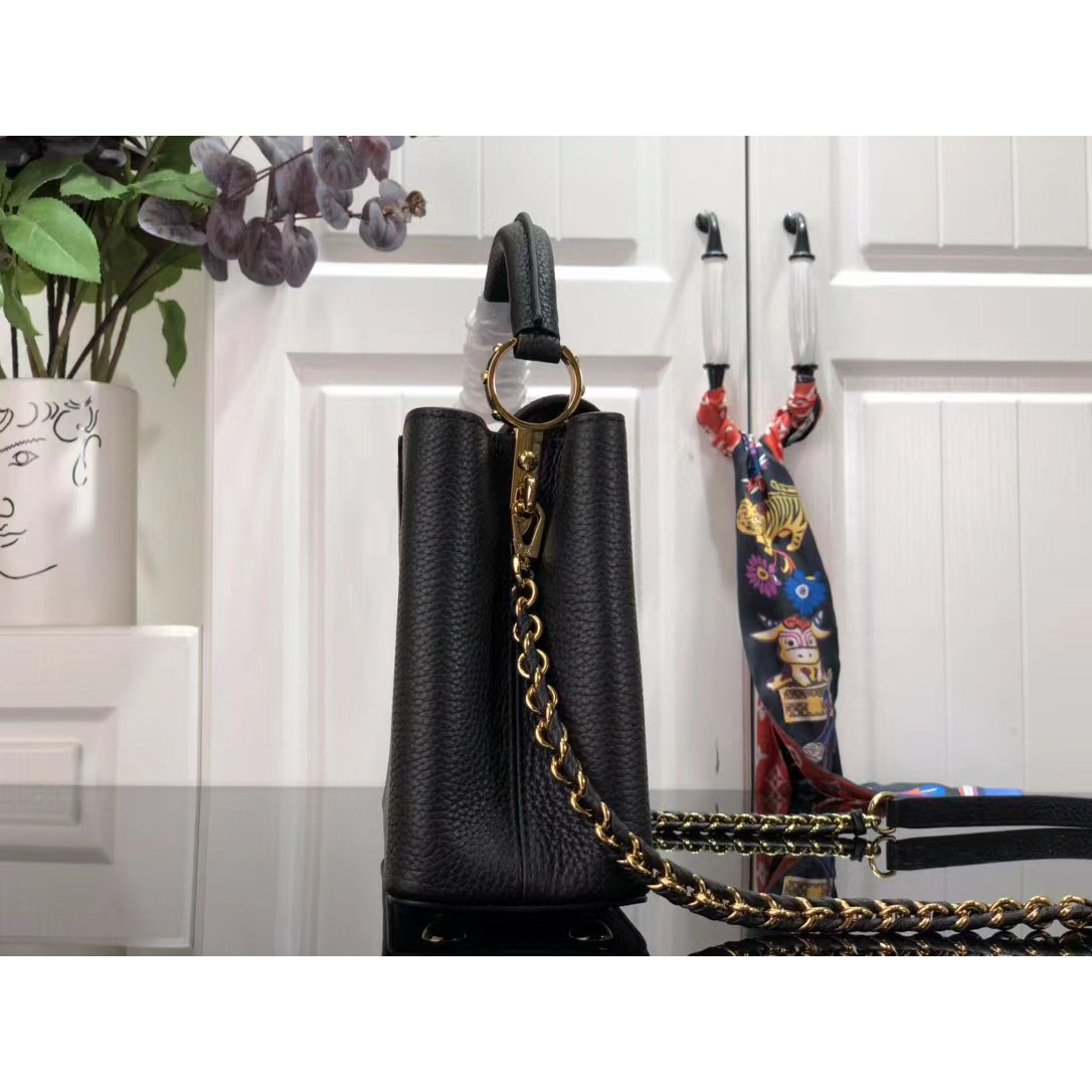 Louis Vuitton Capucines Handbag In Black（27 x 18 x 9cm） - FashionPlug