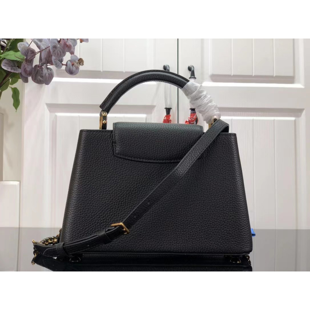 Louis Vuitton Capucines Handbag In Black（27 x 18 x 9cm） - FashionPlug