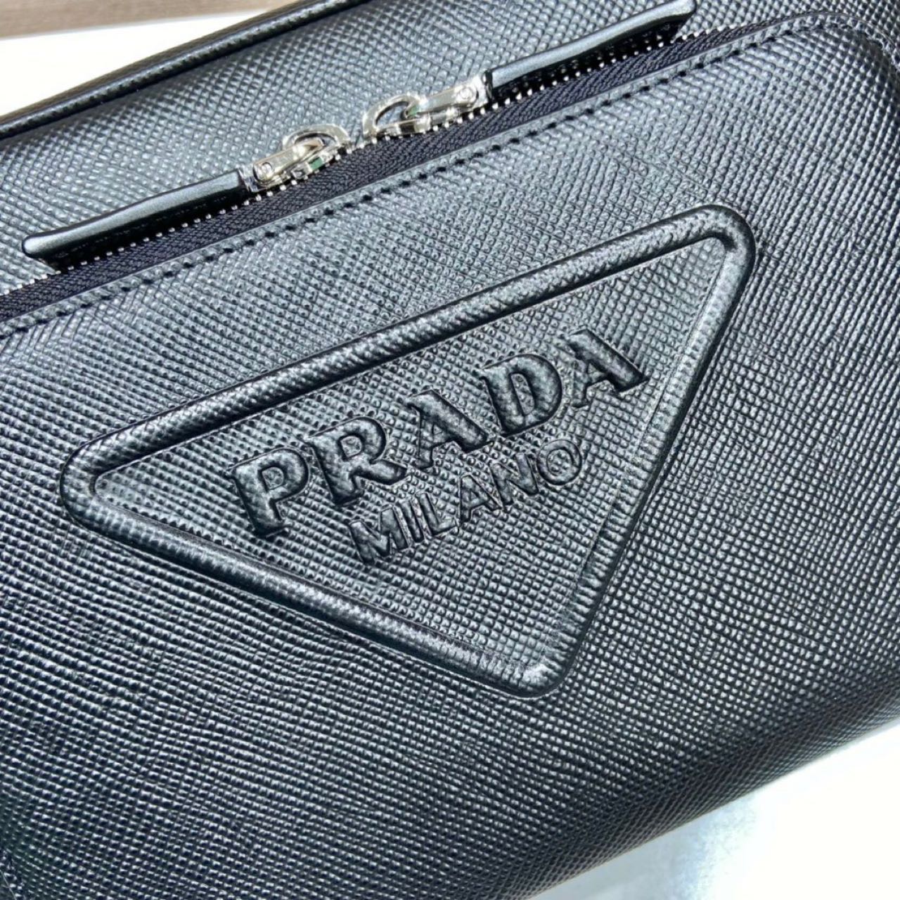 Prada Saffiano Leather Shoulder Bag(24-18-6cm) - FashionPlug
