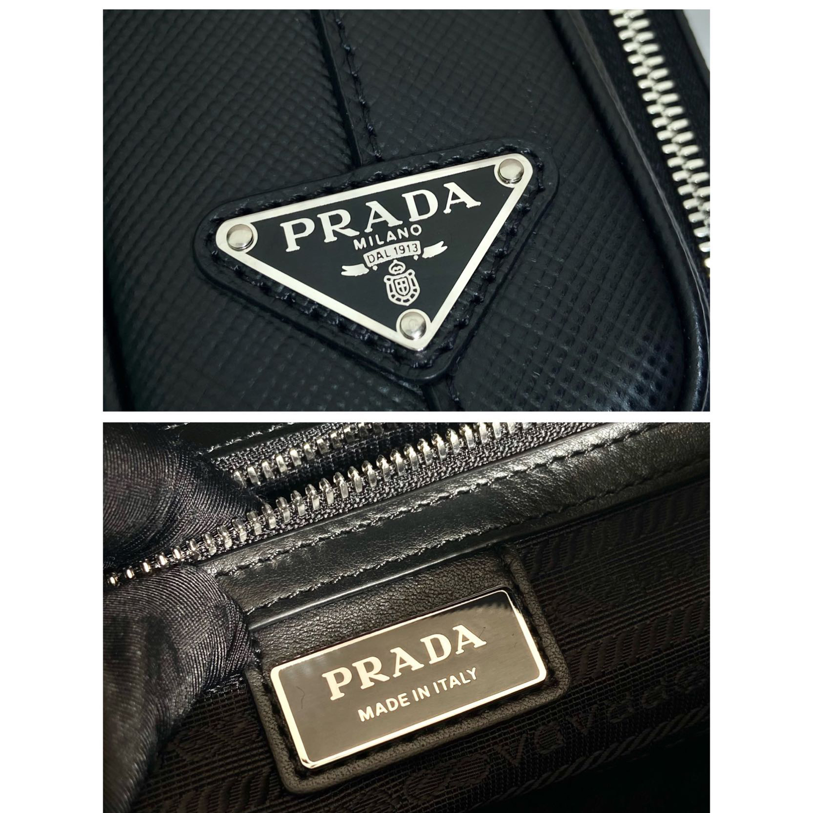 Prada Saffiano Leather Shoulder Bag(24-18-6cm) - FashionPlug
