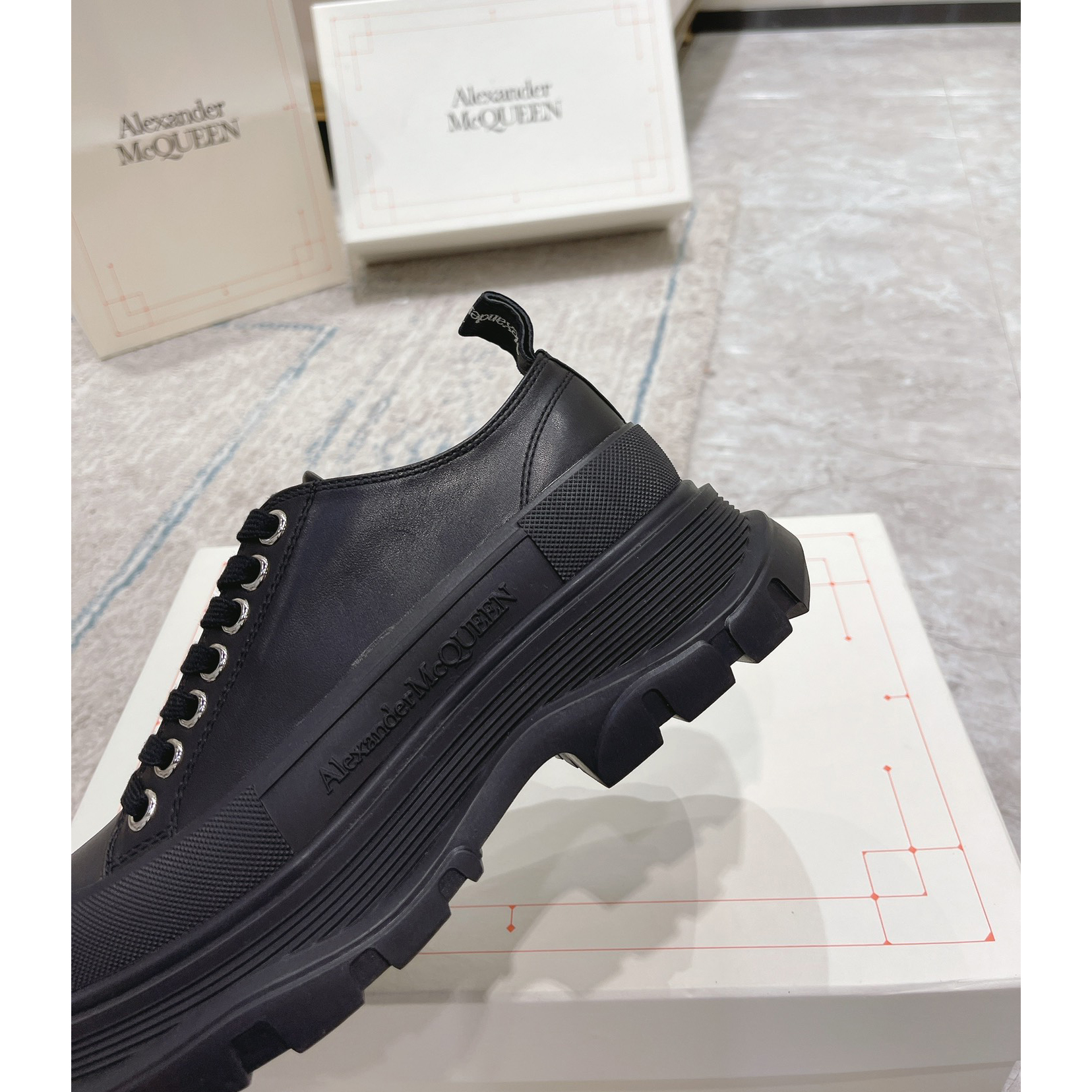 Alexander Mqueen Tread Slick Platform Low Sneakers - FashionPlug