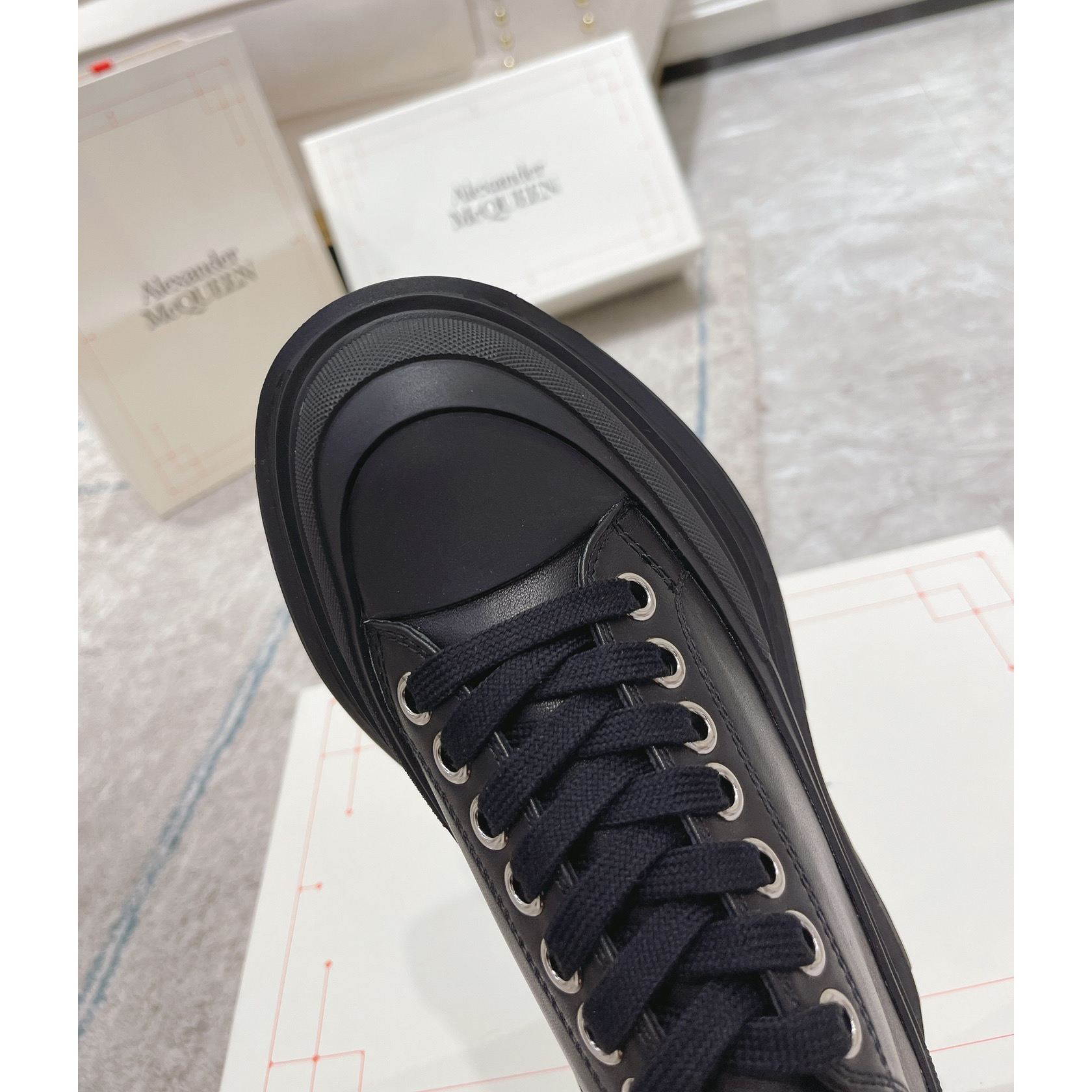 Alexander Mqueen Tread Slick Platform Low Sneakers - FashionPlug