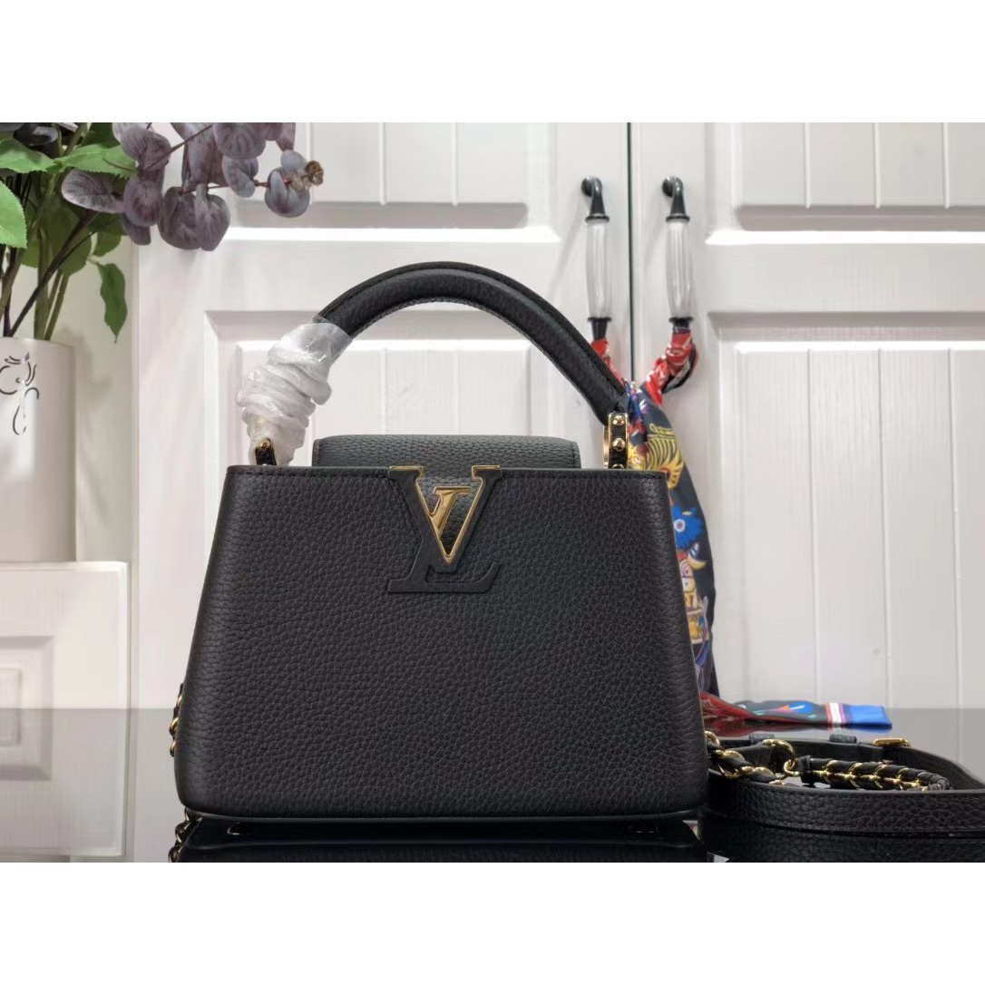 Louis Vuitton Capucines Mini Handbag In Black(21 x 14 x 8 cm) - FashionPlug