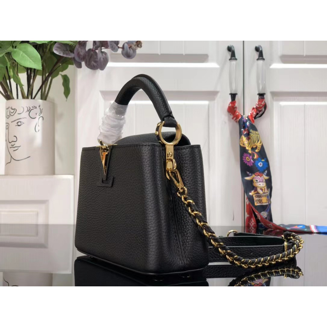 Louis Vuitton Capucines Mini Handbag In Black(21 x 14 x 8 cm) - FashionPlug