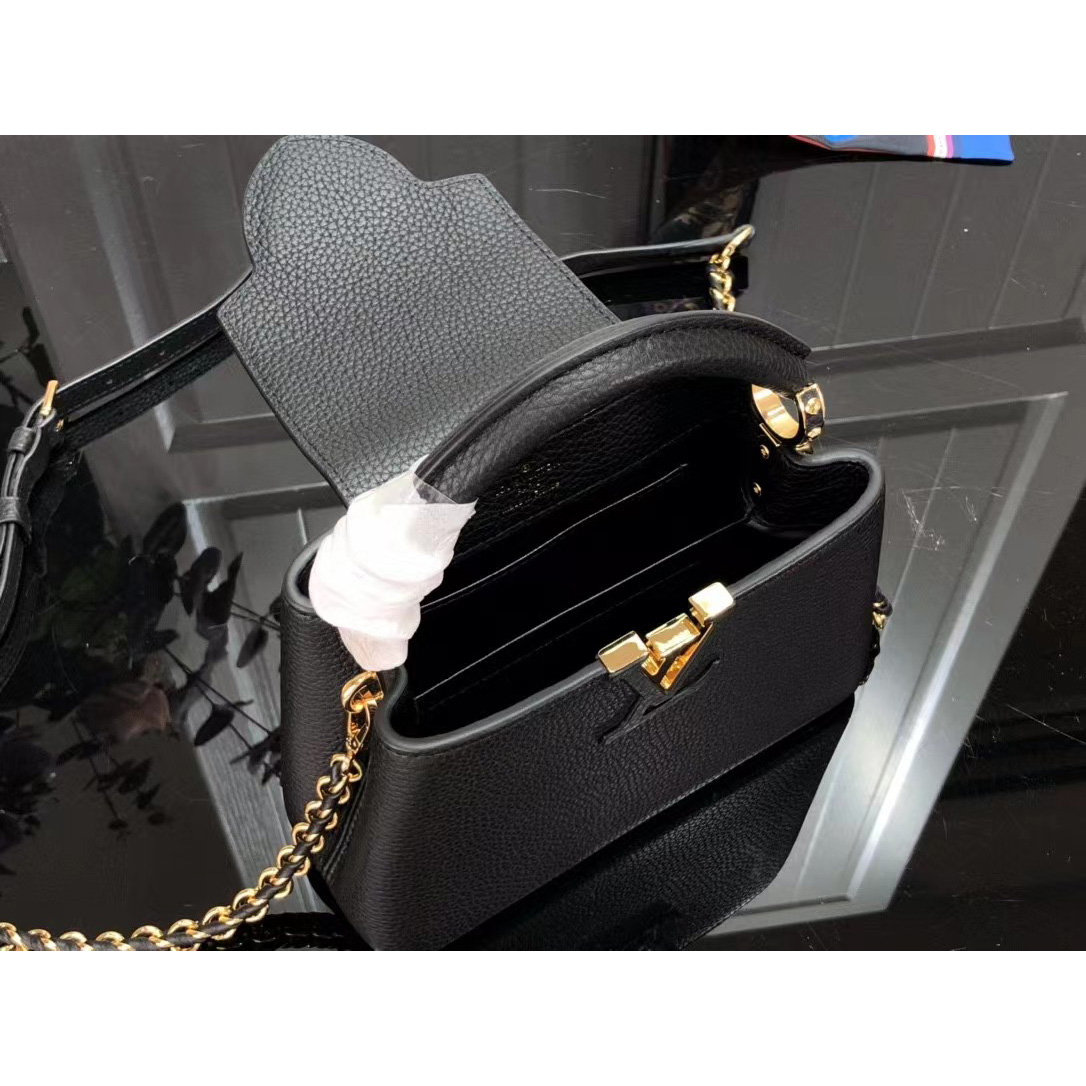 Louis Vuitton Capucines Mini Handbag In Black(21 x 14 x 8 cm) - FashionPlug