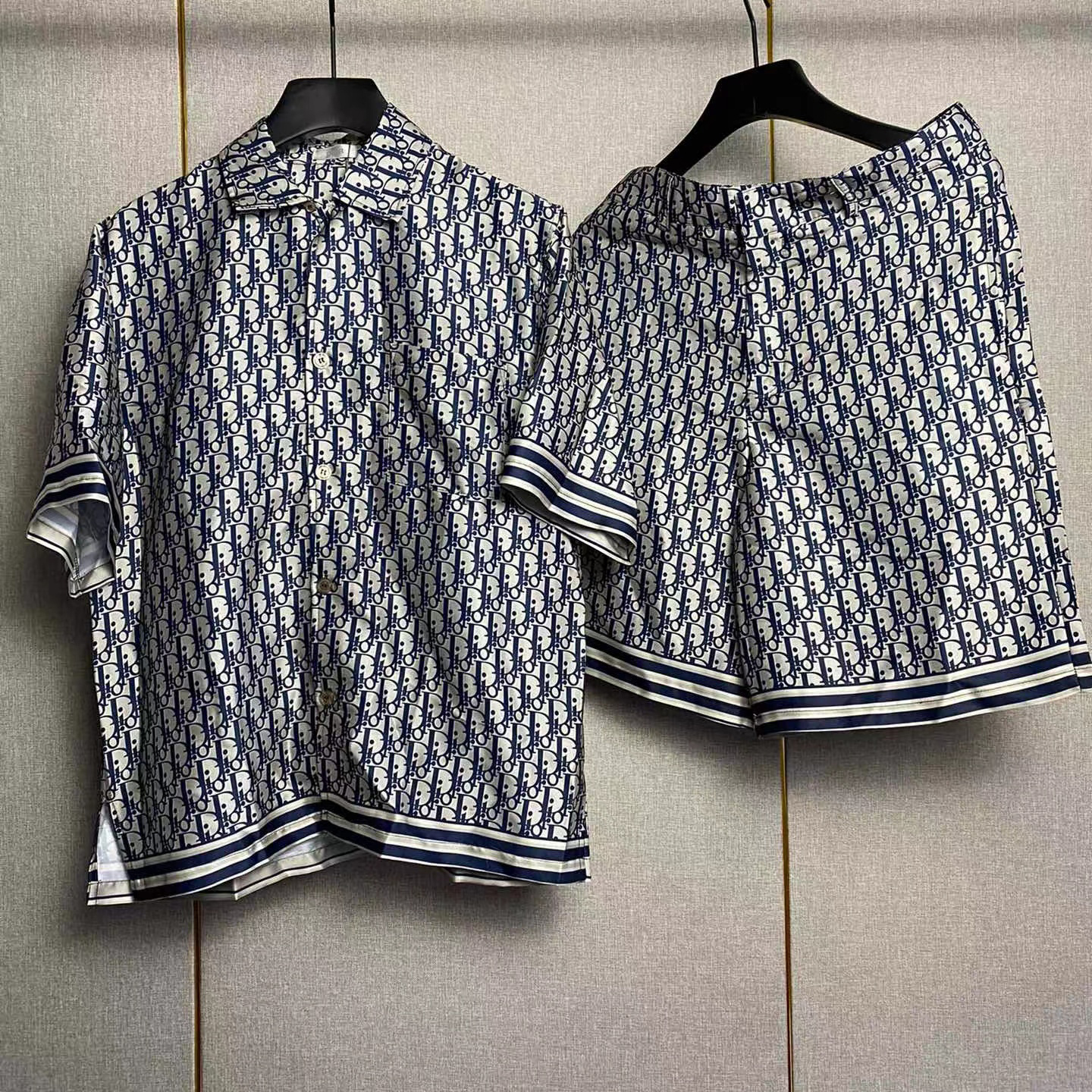 Dior Oblique Pixel Short-Sleeved Shirt And Shorts - FashionPlug