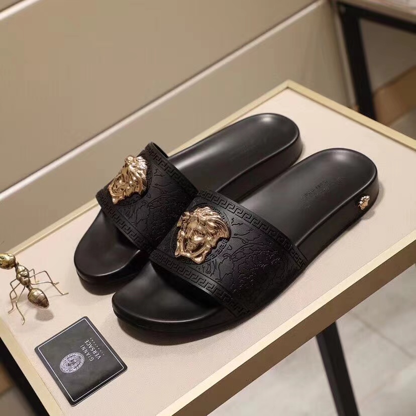 Versace Baroque Medusa Slides  - FashionPlug