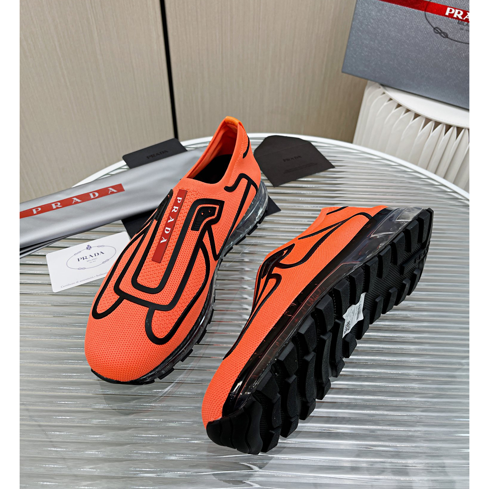 Prada Logo Sneakers  - FashionPlug