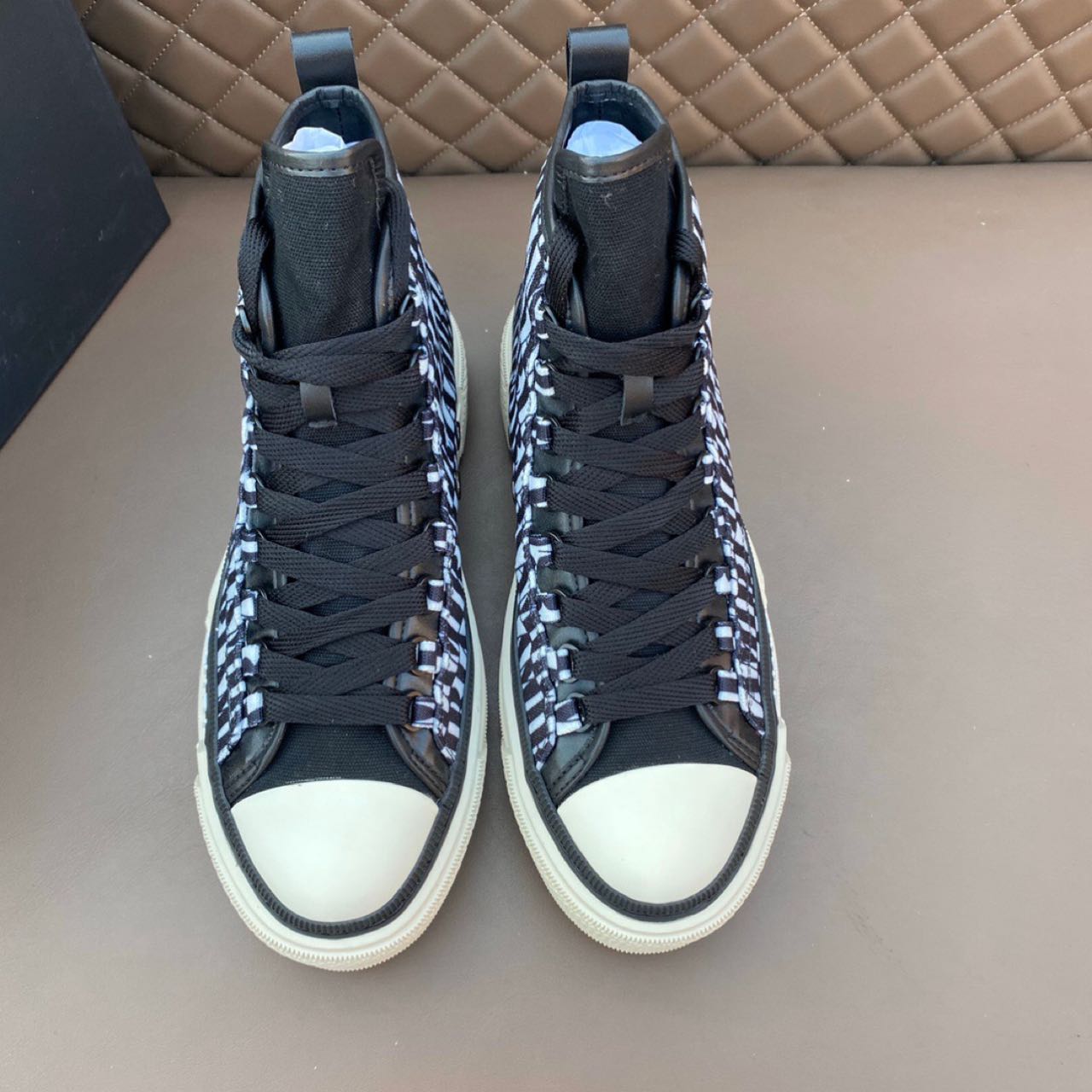 Amiri Logo-Print Canvas High-Top Sneakers - FashionPlug
