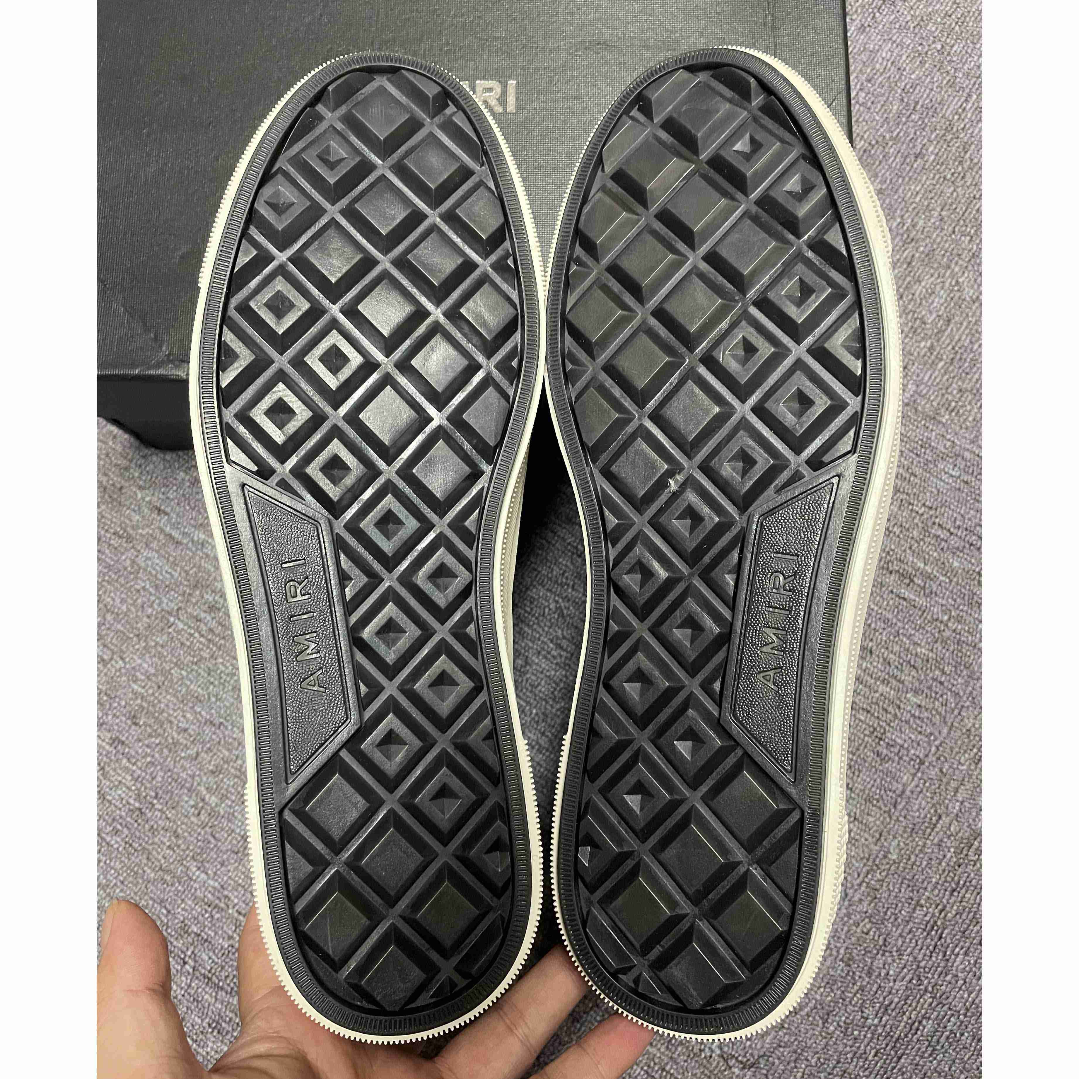Amiri Logo-Print Canvas High-Top Sneakers - FashionPlug