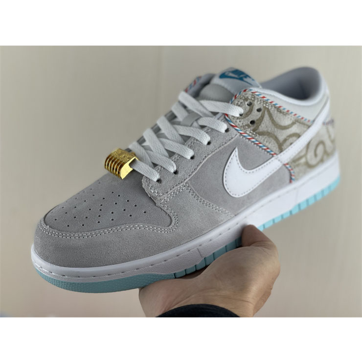 Nike Dunk Low “White Barber Shop” Sneaker  DH7614-500 - FashionPlug