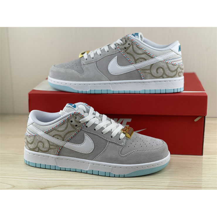 Nike Dunk Low “White Barber Shop” Sneaker  DH7614-500 - FashionPlug