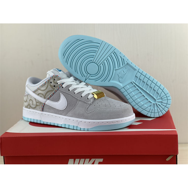 Nike Dunk Low “White Barber Shop” Sneaker  DH7614-500 - FashionPlug