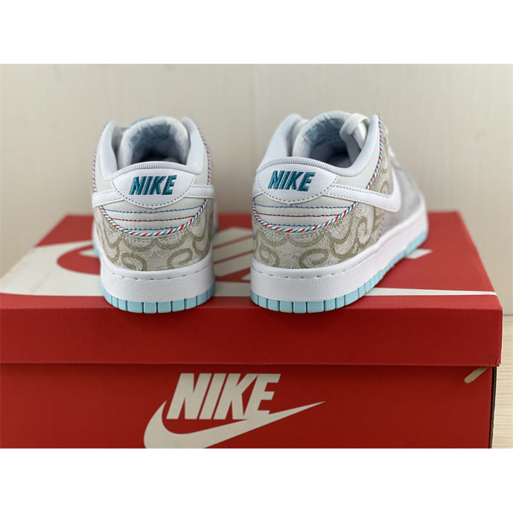 Nike Dunk Low “White Barber Shop” Sneaker  DH7614-500 - FashionPlug