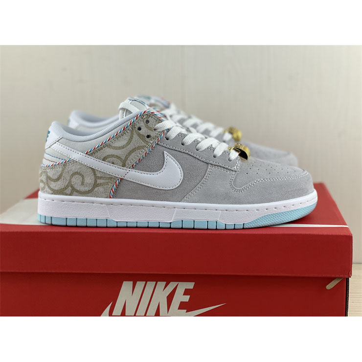Nike Dunk Low “White Barber Shop” Sneaker  DH7614-500 - FashionPlug