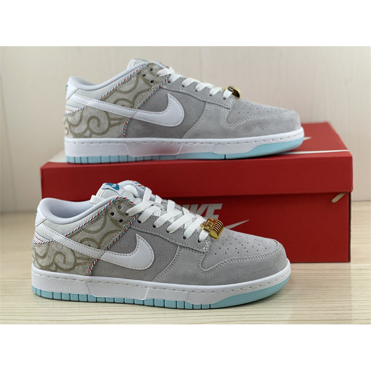 Nike Dunk Low “White Barber Shop” Sneaker  DH7614-500 - FashionPlug