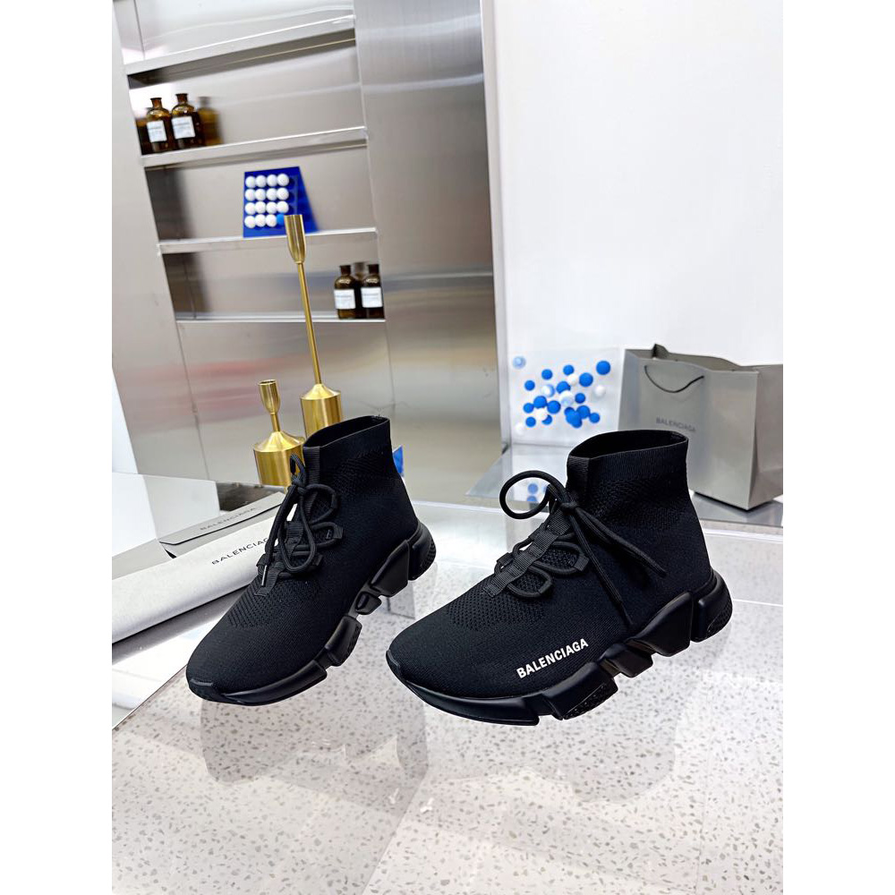 Balenciaga Men's Speed Lace-Up Sneaker In Black - FashionPlug