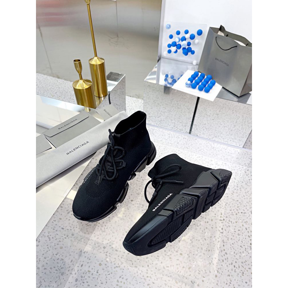 Balenciaga Men's Speed Lace-Up Sneaker In Black - FashionPlug