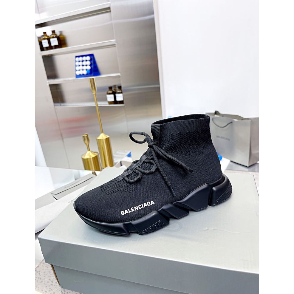 Balenciaga Men's Speed Lace-Up Sneaker In Black - FashionPlug