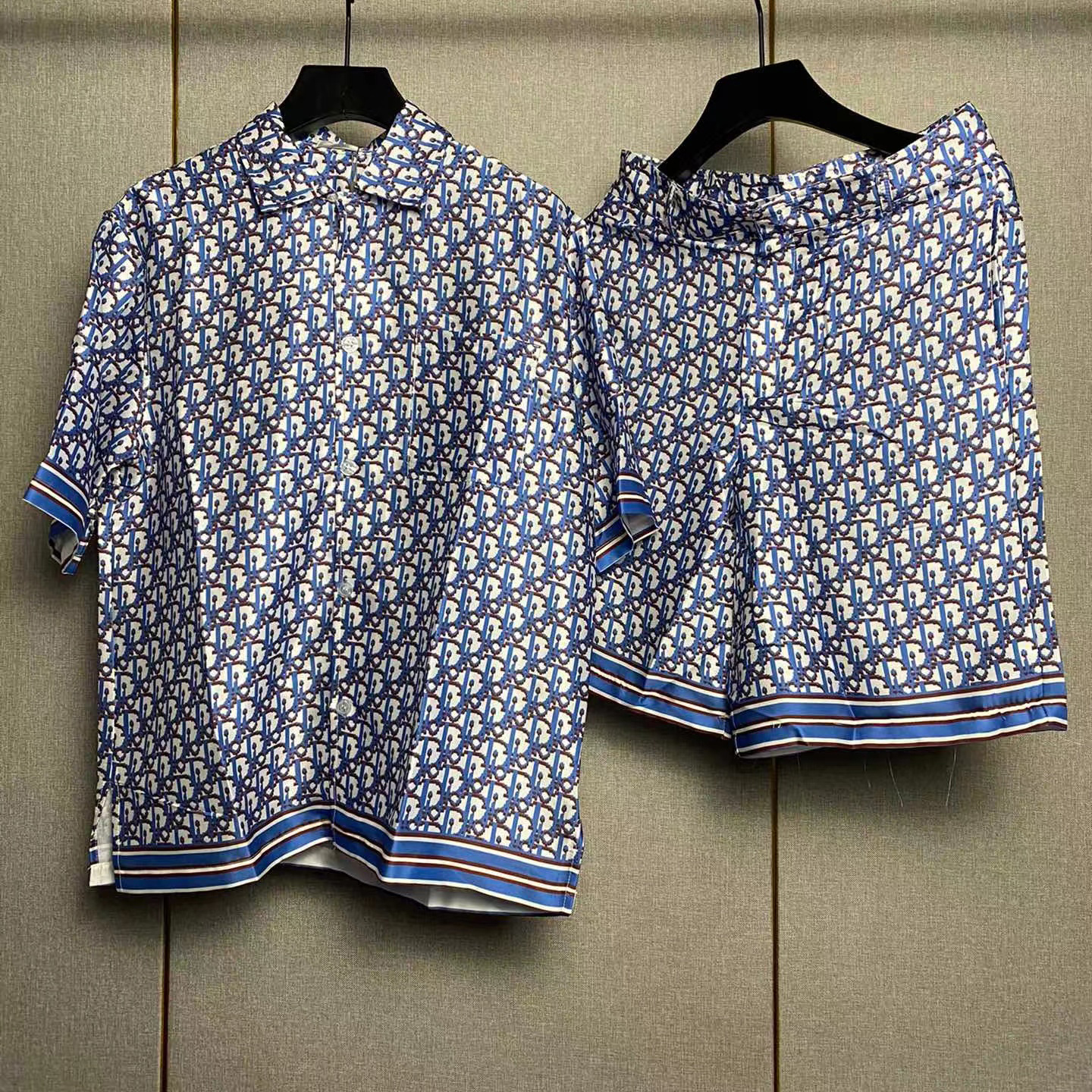 Dior Oblique Pixel Short-Sleeved Shirt And Shorts - FashionPlug