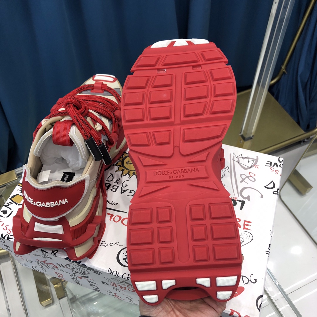 Dolce & Gabbana Mixed-Material Space Sneakers - FashionPlug