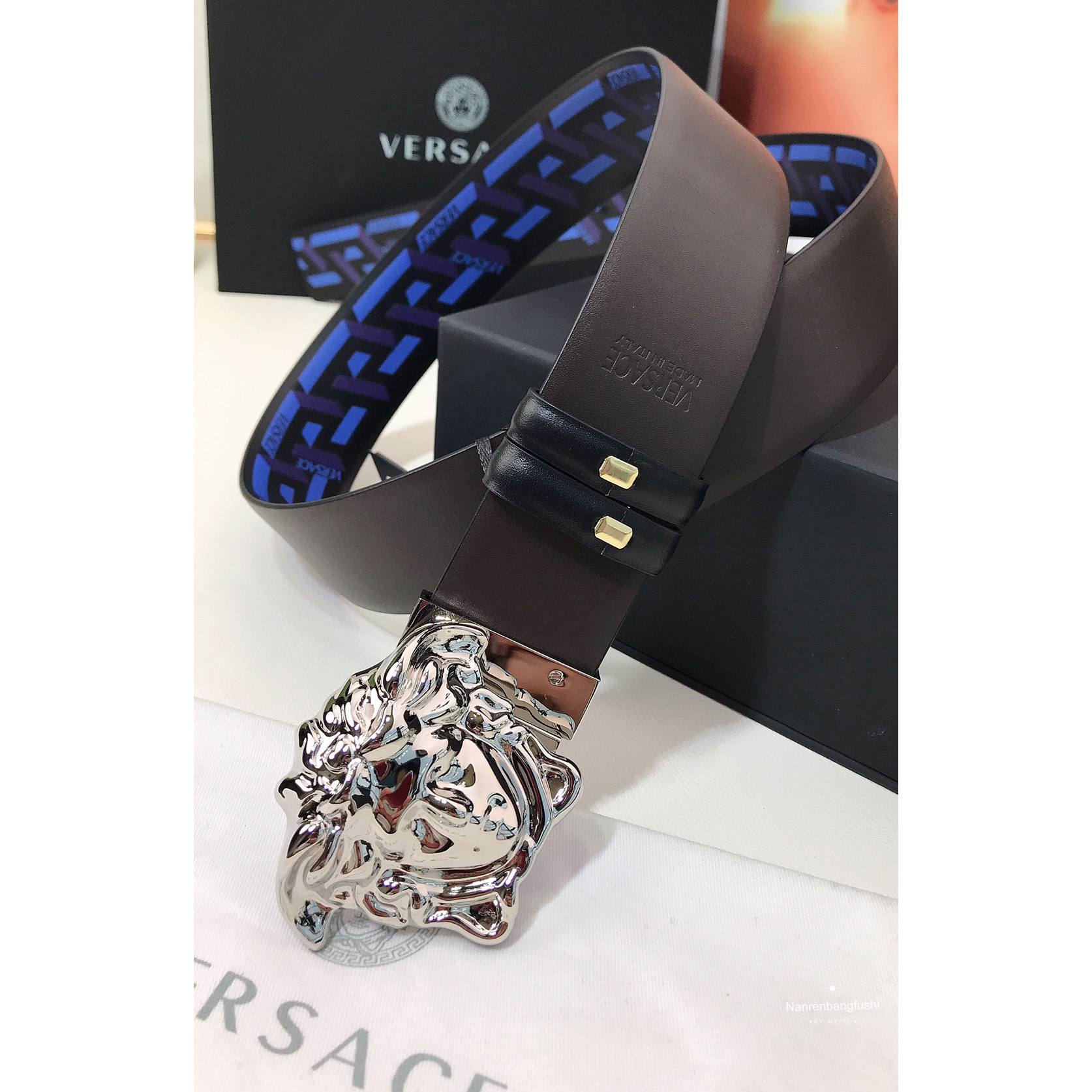 Versace La Greca Print 40 MM Belt  - FashionPlug