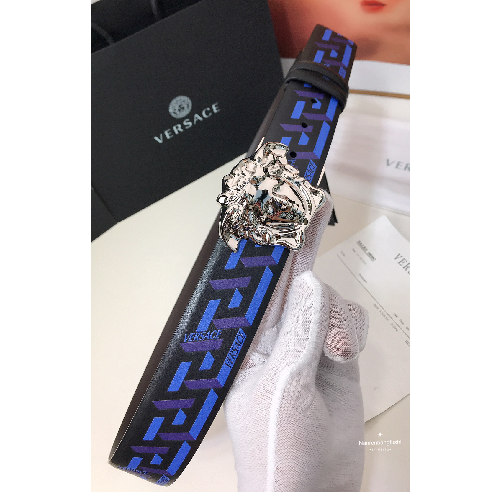 Versace La Greca Print 40 MM Belt  - FashionPlug