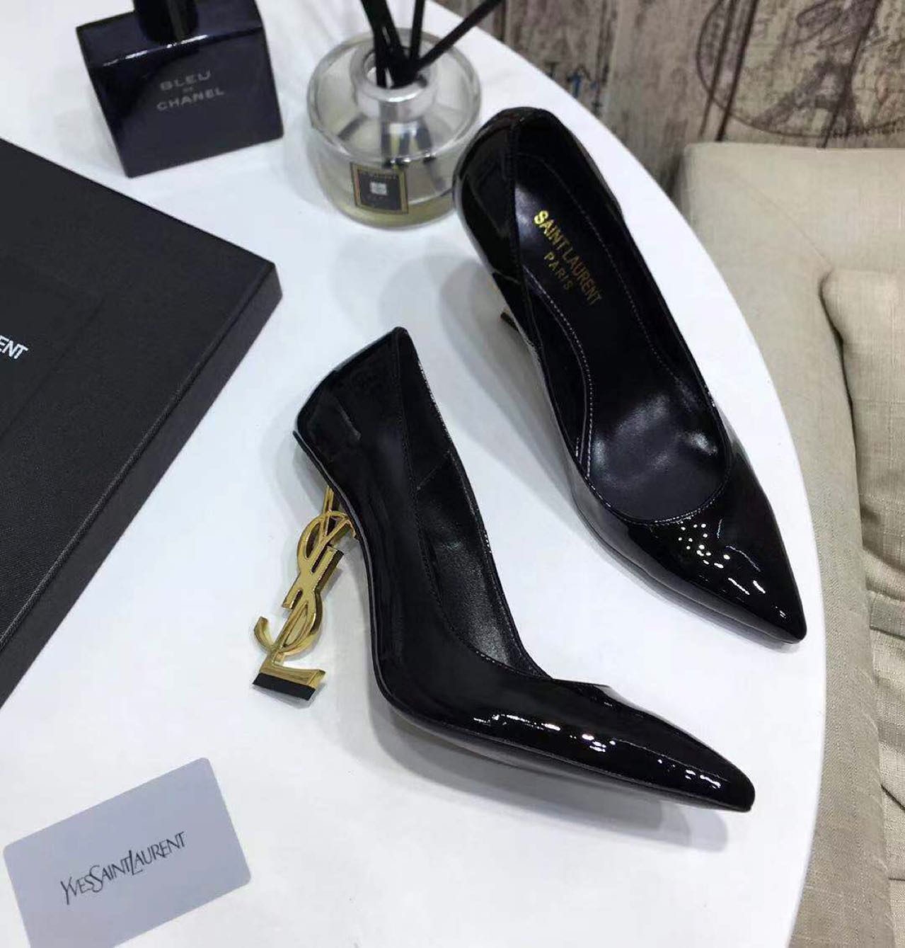Saint Laurent Black Heels - FashionPlug