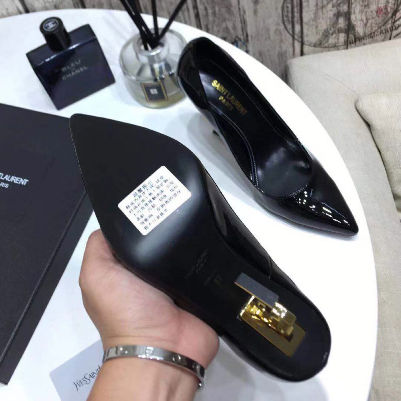 Saint Laurent Black Heels - FashionPlug