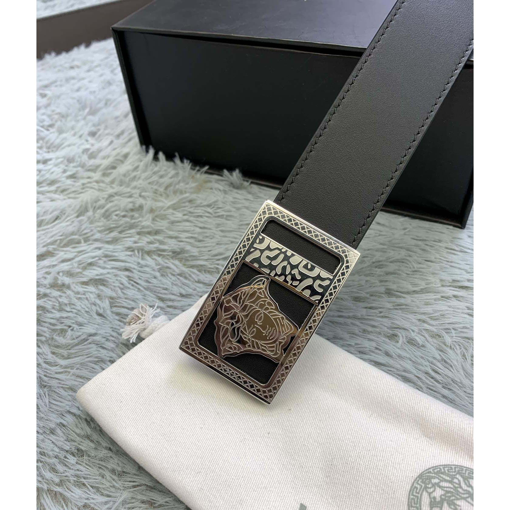 Versace Medusa Head Leather Belt  35mm - FashionPlug