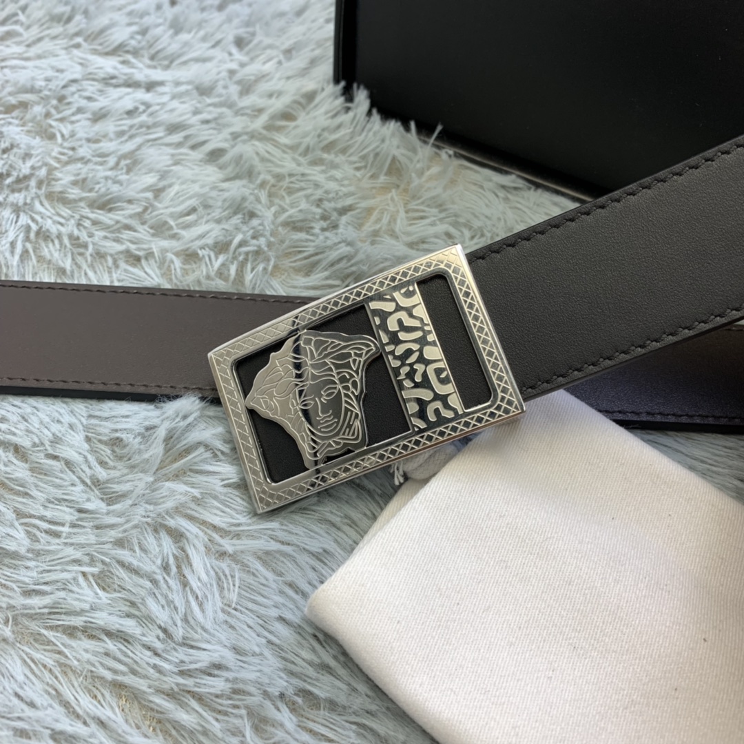 Versace Medusa Head Leather Belt  35mm - FashionPlug