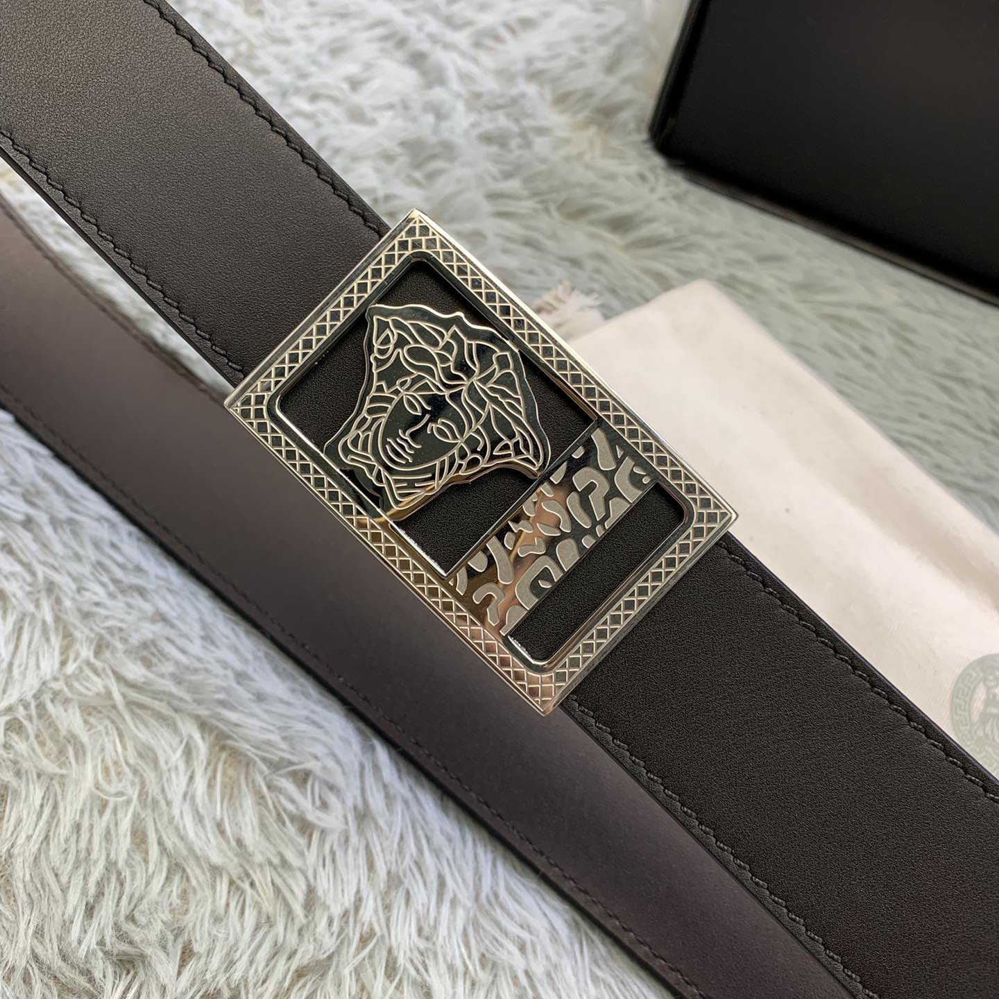 Versace Medusa Head Leather Belt  35mm - FashionPlug