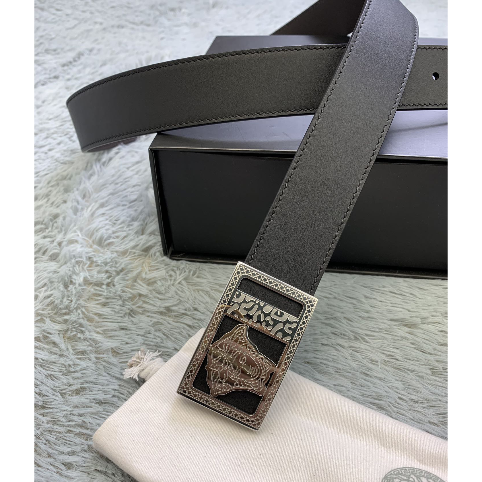 Versace Medusa Head Leather Belt  35mm - FashionPlug