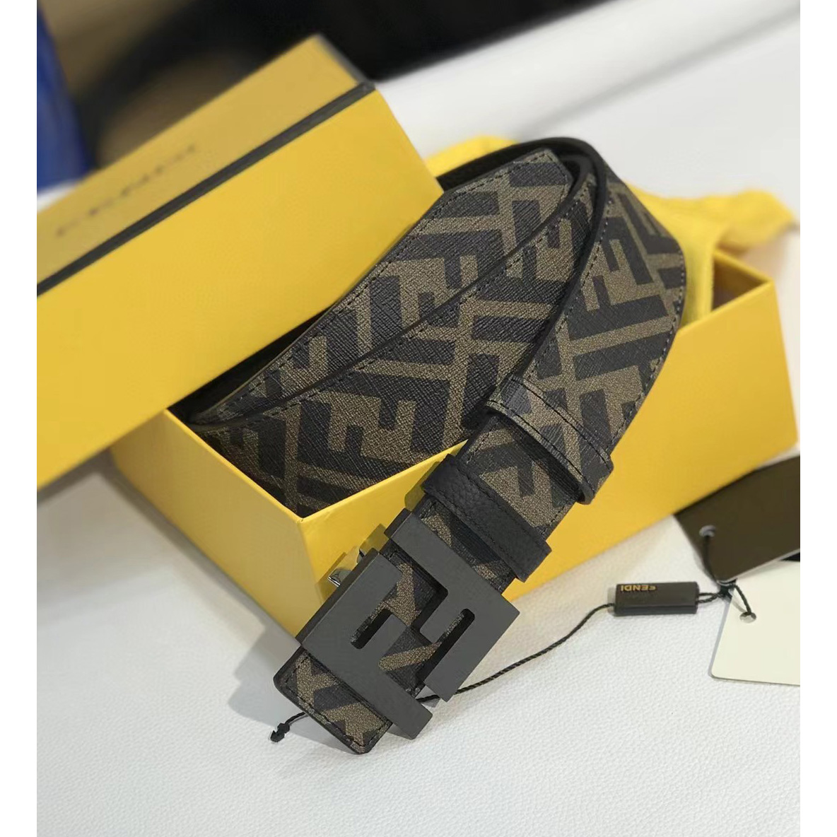Fendi Leather Belt With FF Buckle - FashionPlug