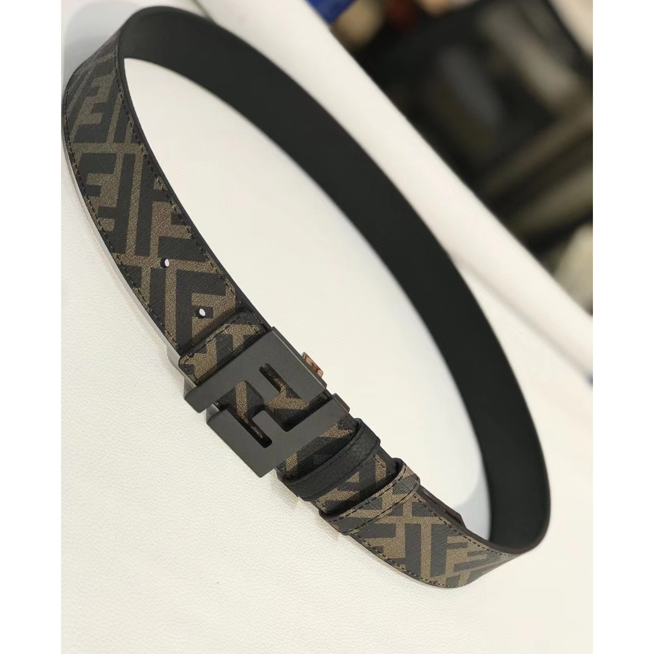 Fendi Leather Belt With FF Buckle - FashionPlug