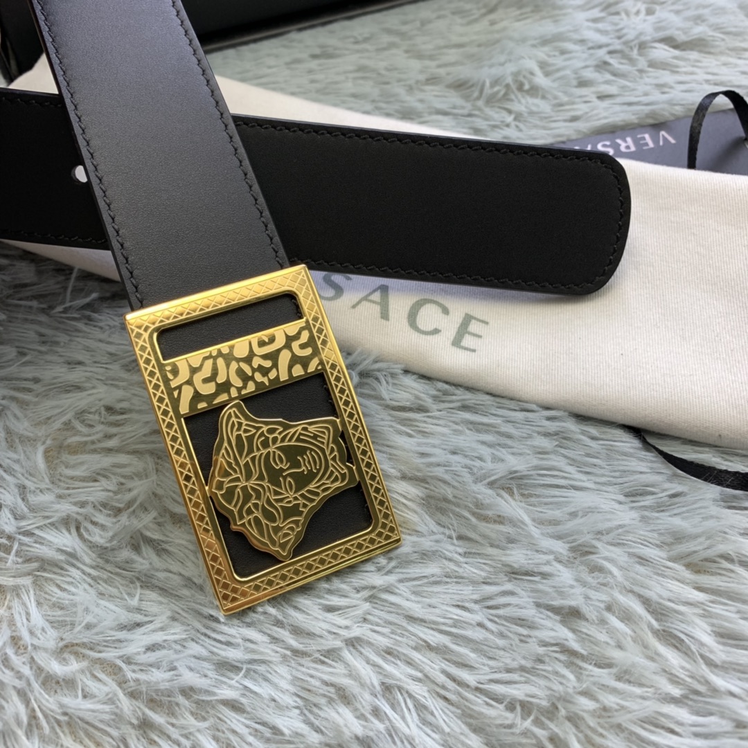 Versace Medusa Head Leather Belt  35mm - FashionPlug