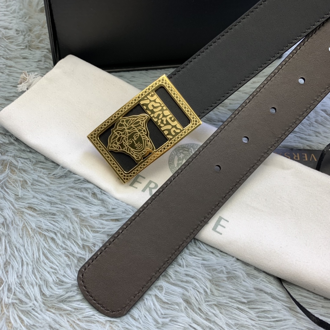 Versace Medusa Head Leather Belt  35mm - FashionPlug