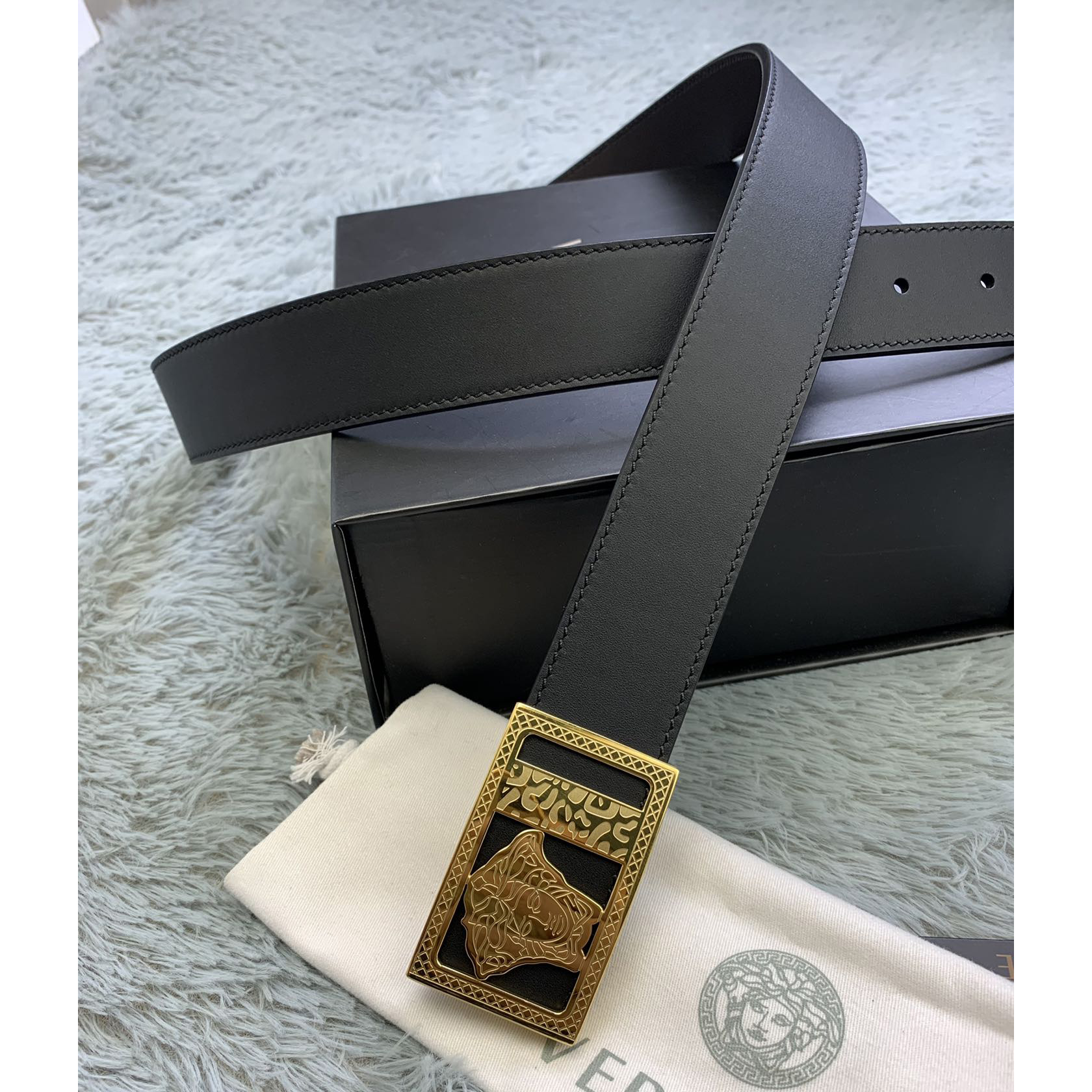 Versace Medusa Head Leather Belt  35mm - FashionPlug