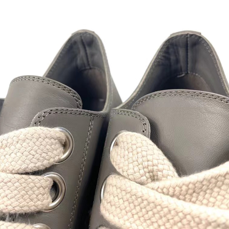 Rick Owens Taupe Calfskin Low Sneakers - FashionPlug