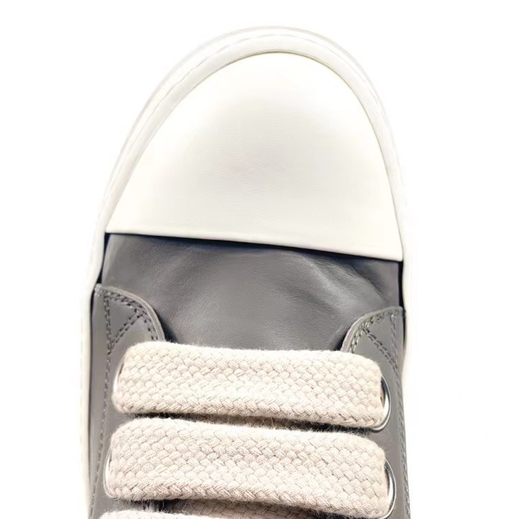 Rick Owens Taupe Calfskin Low Sneakers - FashionPlug