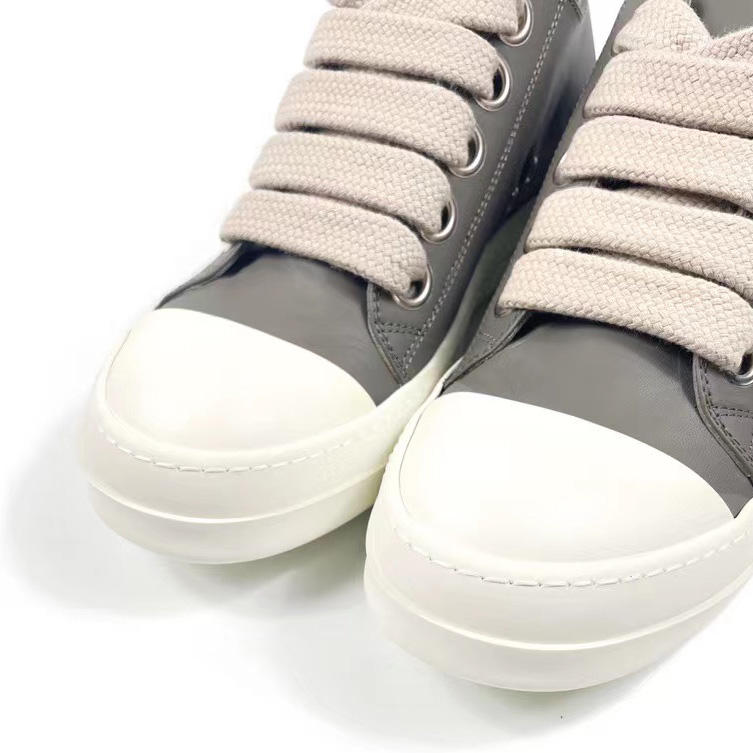 Rick Owens Taupe Calfskin Low Sneakers - FashionPlug