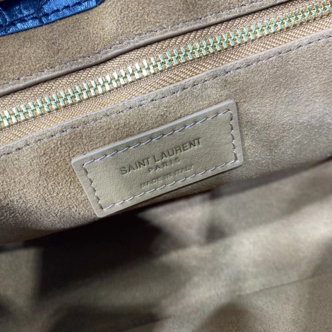 Saint Laurent Black Leather Bag (23-16-6CM) - FashionPlug
